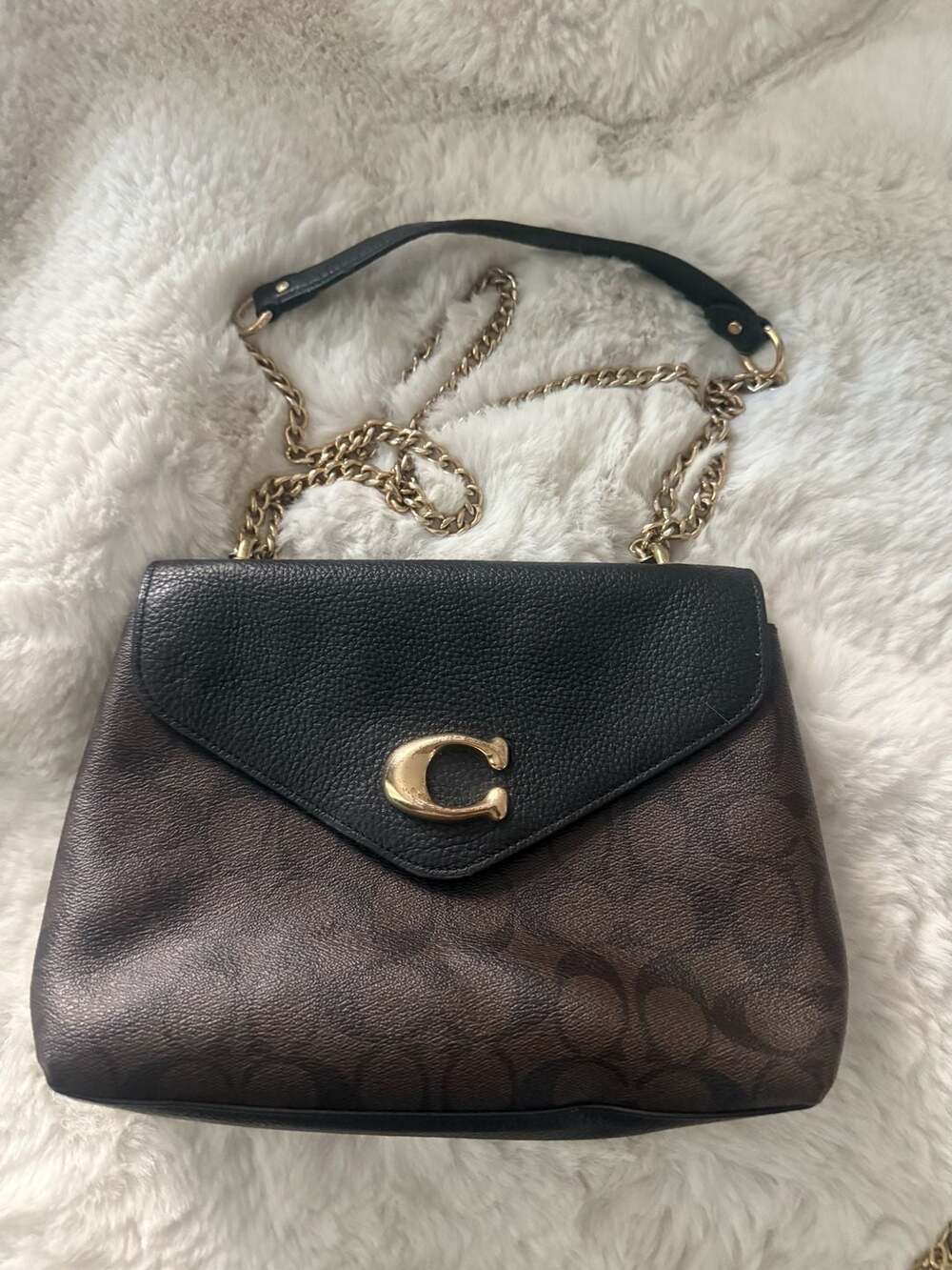 Coach Tammie Signature Coated Canvas and Leather Shoulder Bag